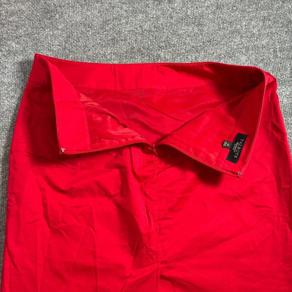 Talbots Pencil Skirt Womens‎ 12P Red Petite Cotton Blend Career Office